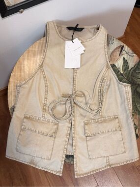 Zara Beige Sleeveless Top Vest